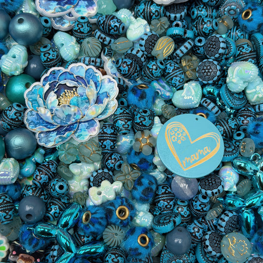 Acrylic beads- Deep Blue(for phone chains, beadable pens, keychains)