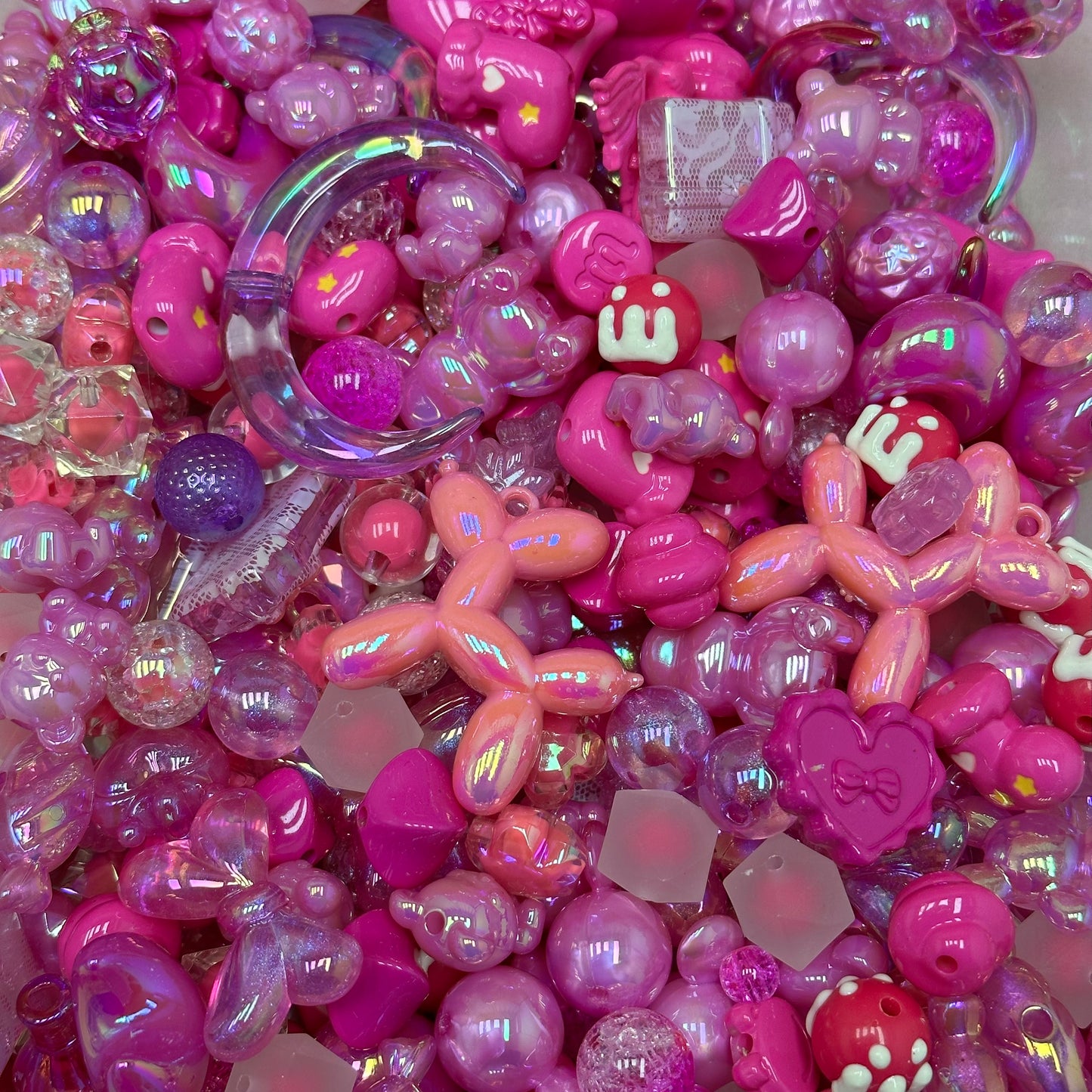 Acrylic beads – Candy Pink Bliss for beadable pens, keychains, phone chains