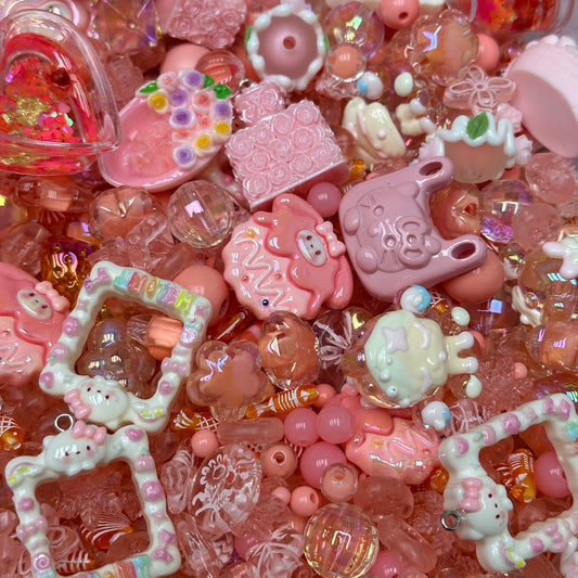 Acrylic beads- Strawberry Milk Pink (for keychains,beadable pens, phone chains)