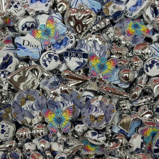 Acrylic beads-Silver Base Dier(for phone chains, beadable pens, keychains)