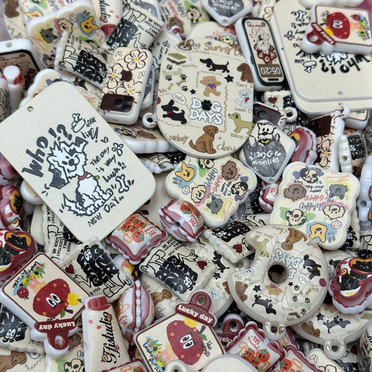 Acrylic beads – Dog Days for beadable pens, keychains, phone chains