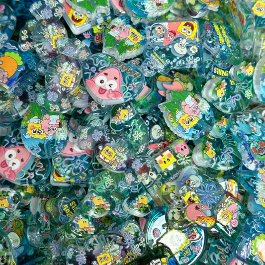 Acrylic beads –  Transparent Glow Sponge Theme for beadable pens, keychains, phone chains