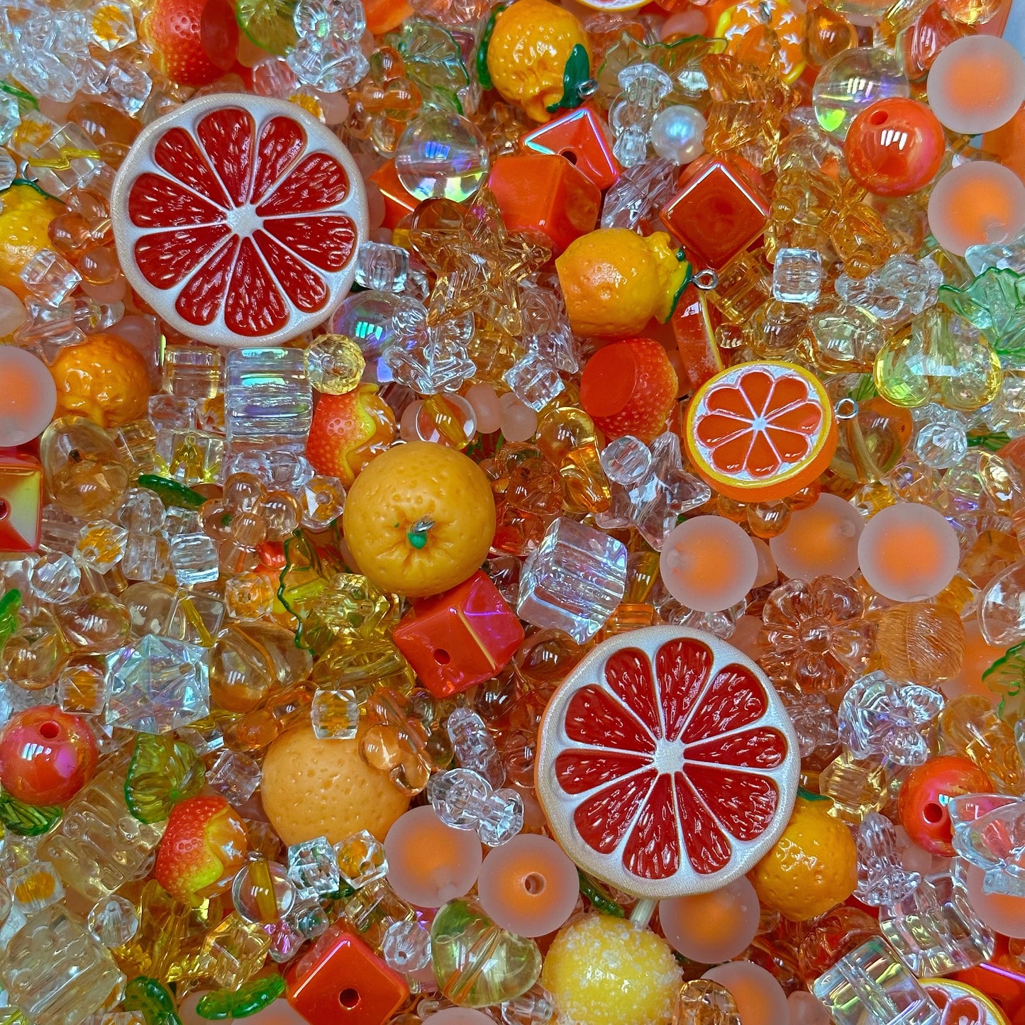 Acrylic beads-Sunny Orange(for phone chains, beadable pens, keychains)