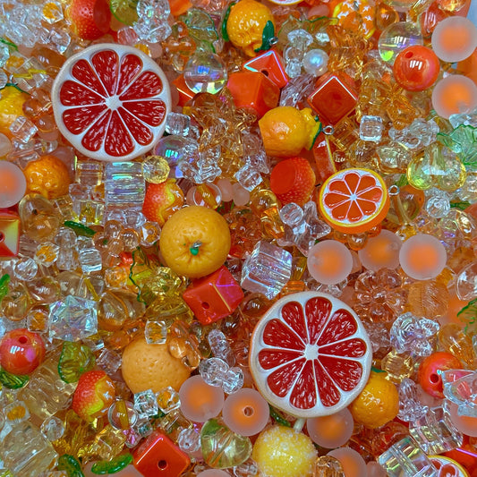 Acrylic beads-Sunny Orange(for phone chains, beadable pens, keychains)