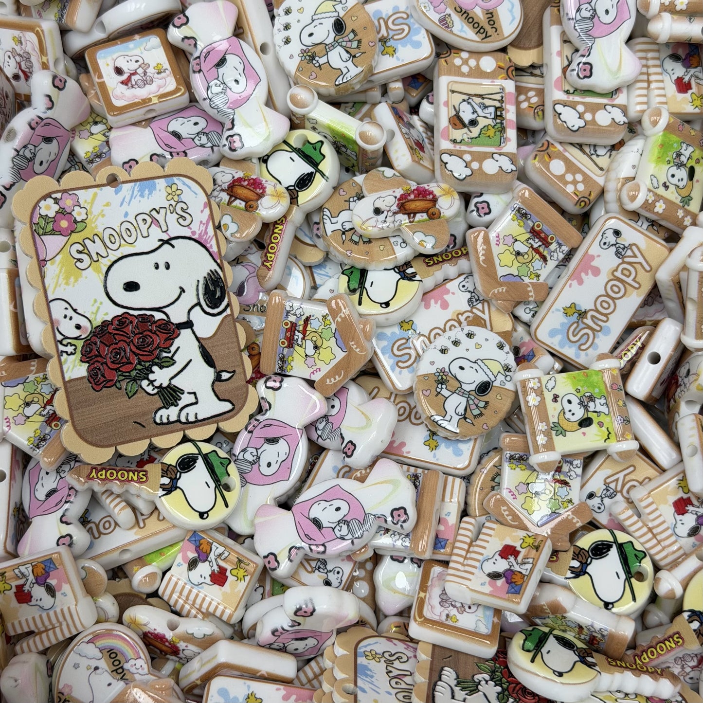 Acrylic beads-Snoopy(for phone chains, beadable pens, keychains)