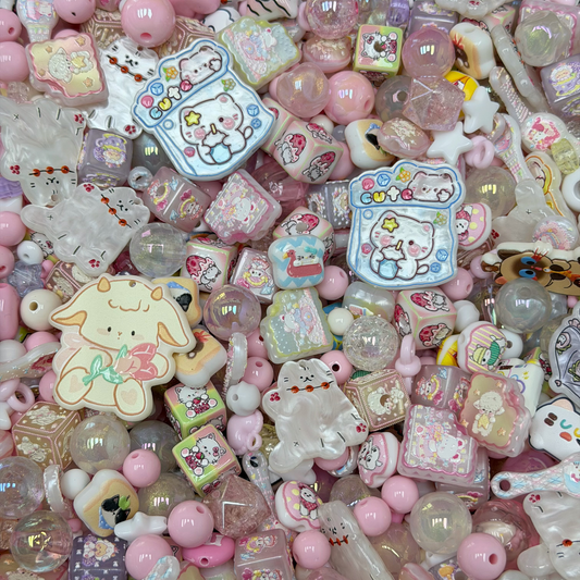 （BOGO）Acrylic beads-Pink Kitty Diary(for phone chains, beadable pens, keychains)