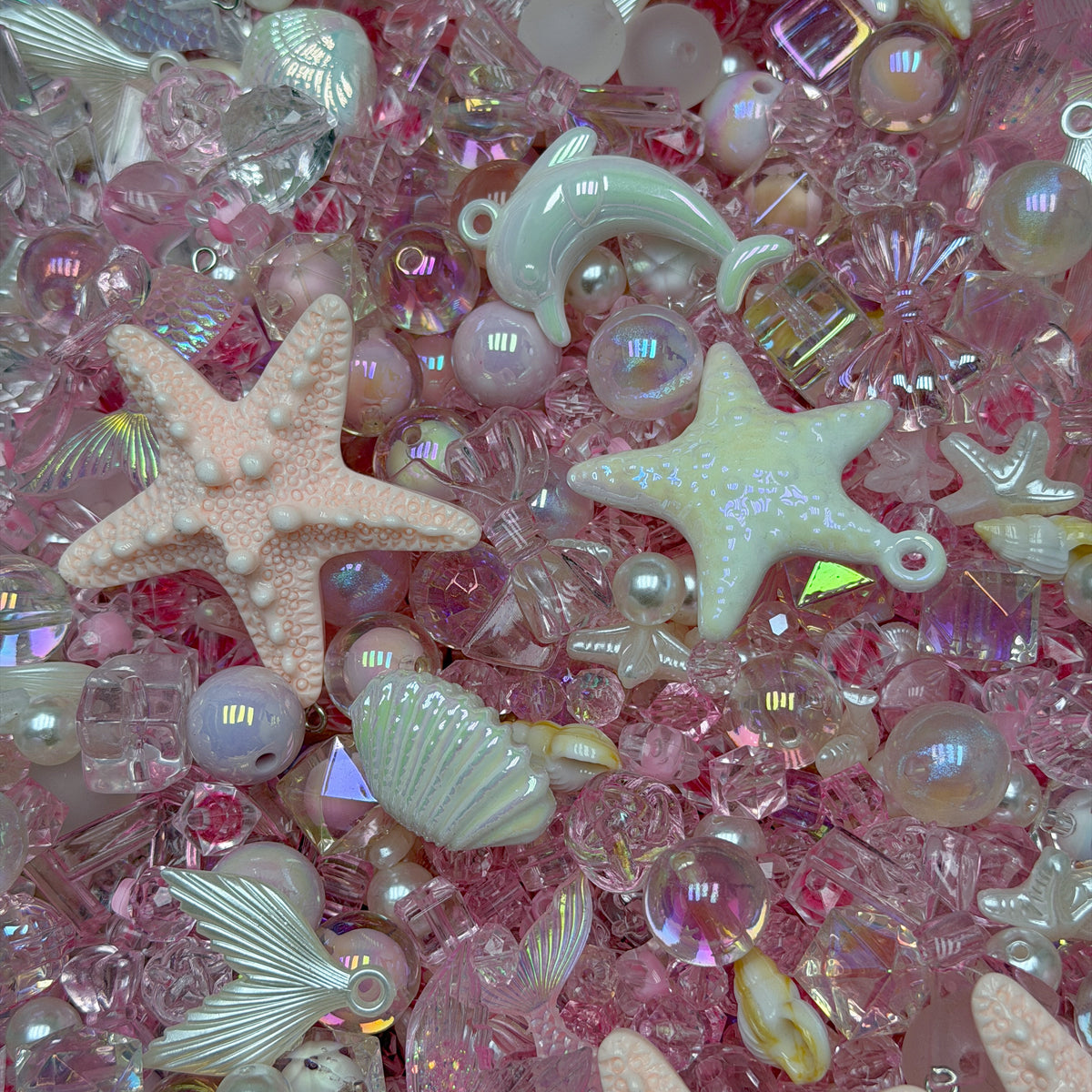 (BOGO)Acrylic beads-Pink Ocean(for phone chains, beadable pens, keychains)