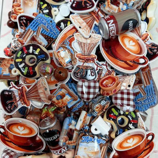 Acrylic beads-Milk Coffee(for phone chains, beadable pens, keychains)