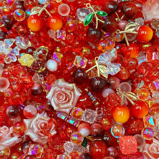 [Last One]Acrylic beads-Dream Red (for phone chains, beadable pens, keychains)