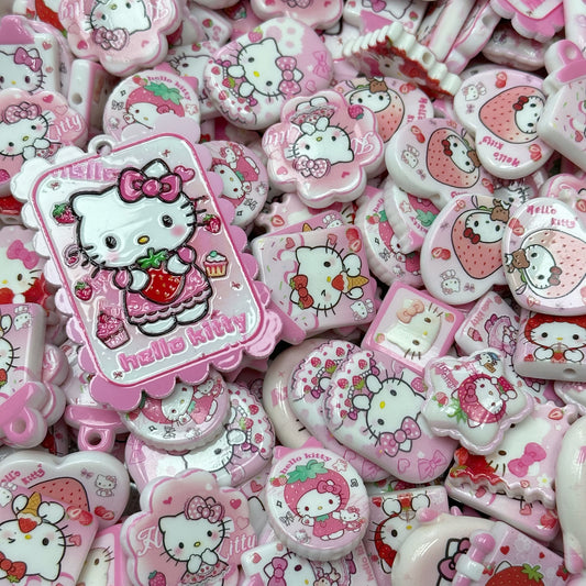 Acrylic beads –  Strawberry HK for beadable pens, keychains, phone chains