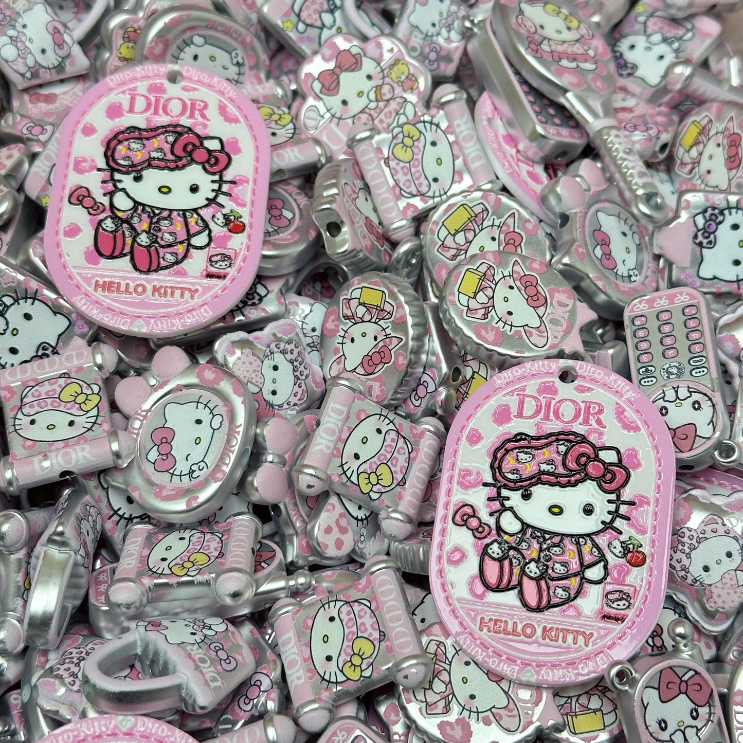 Acrylic beads – HK in Silver for beadable pens, keychains, phone chains