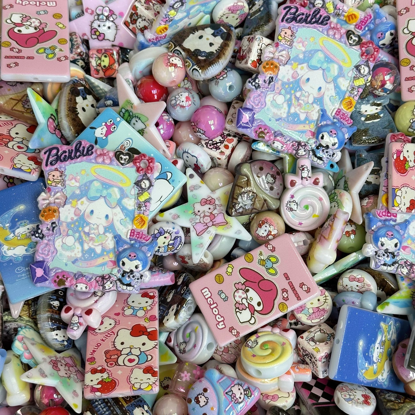 Acrylic beads- HK Kitty (for phone chains, beadable pens, keychains)