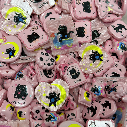 Acrylic beads – Lucky Kitty Pop for beadable pens, keychains, phone chains