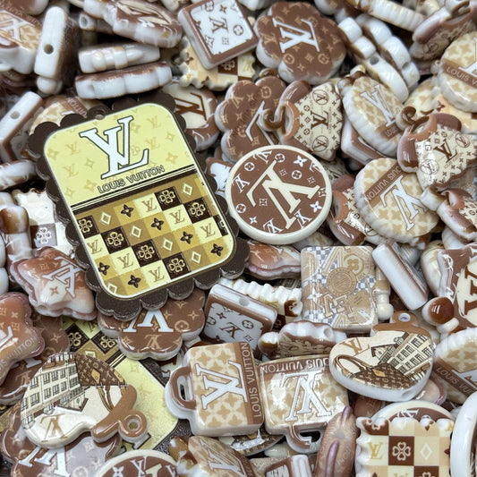 Acrylic beads –  Caramel Vintage Mix for beadable pens, keychains, phone chains