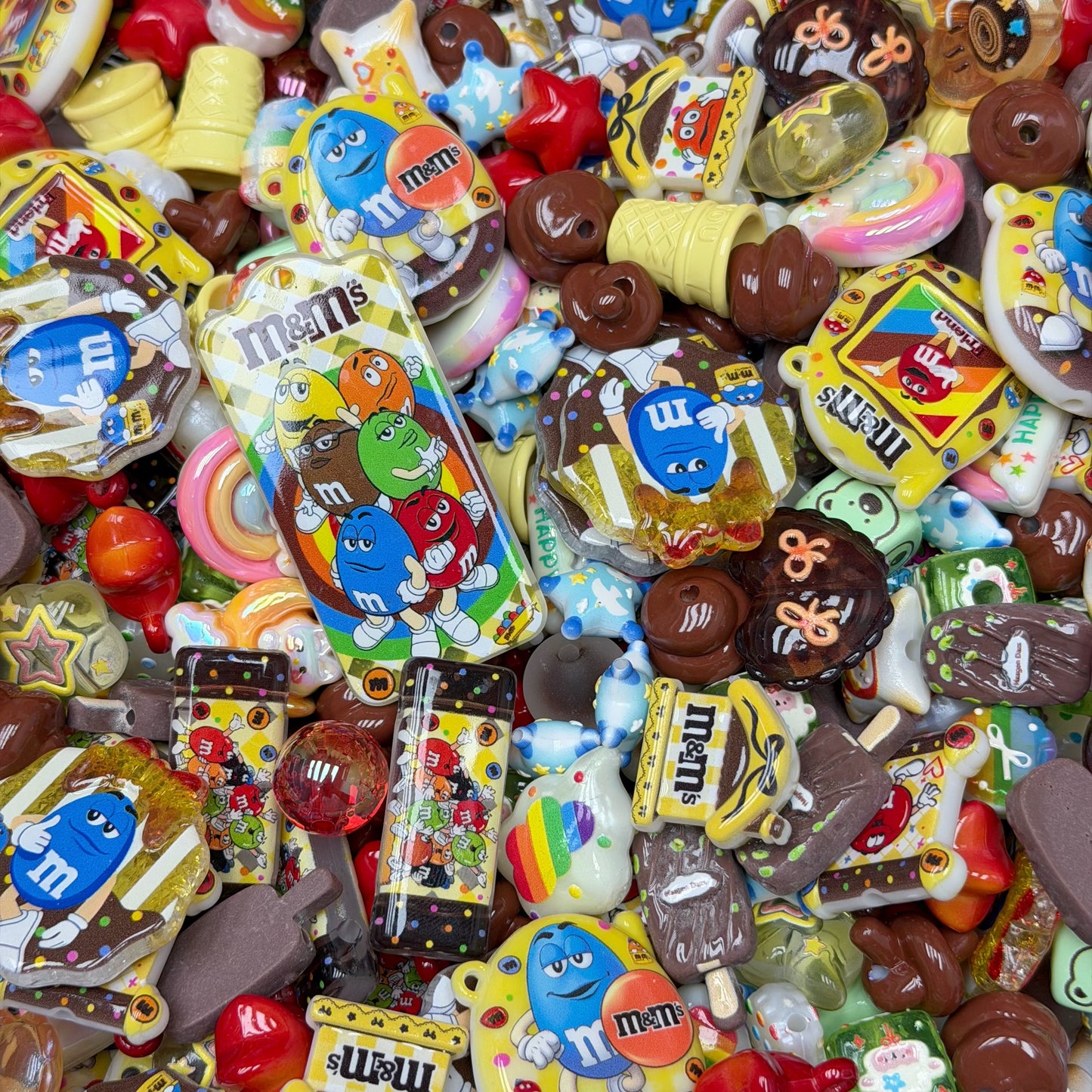Acrylic beads-Colorful Chocolate Beans(for phone chains, beadable pens, keychains)