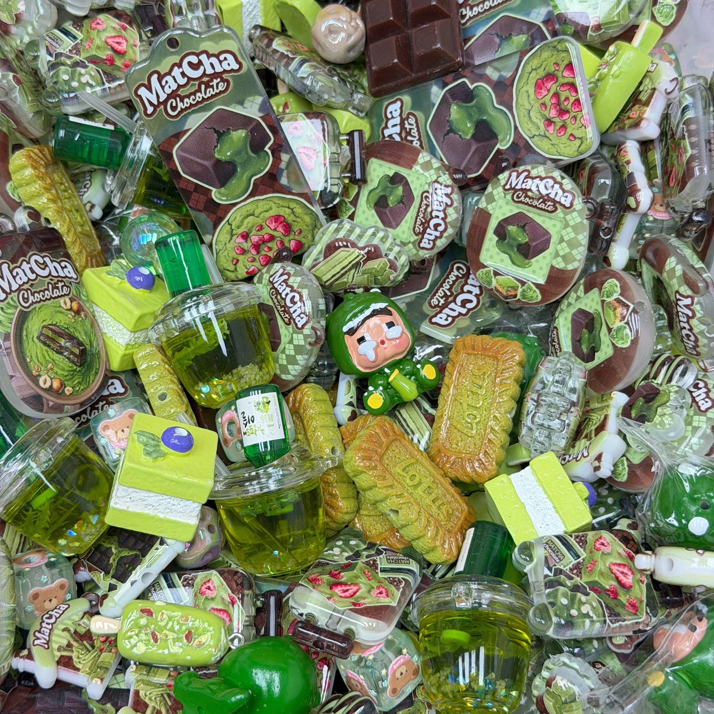 Acrylic beads-Matcha Chocolate(for phone chains, beadable pens, keychains)