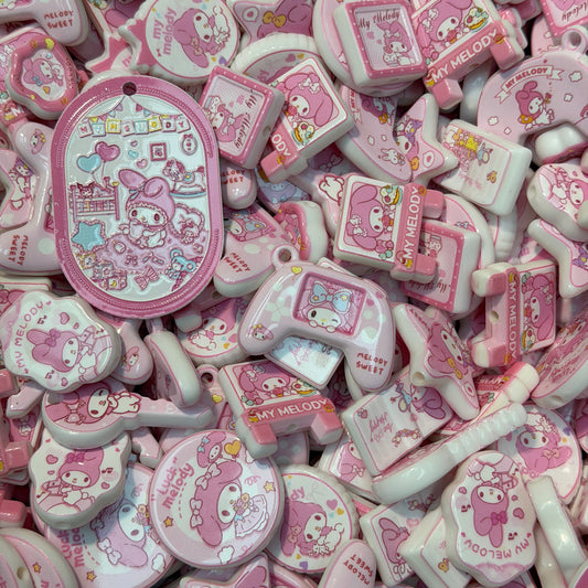 Acrylic beads-My Melody(for phone chains, beadable pens, keychains)