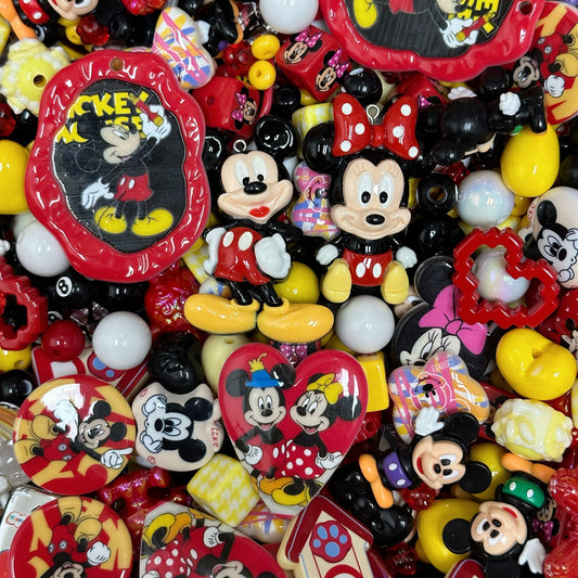 Acrylic beads-Micky & Minniey (for phone chains, beadable pens, keychains)