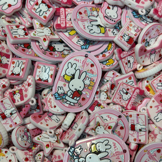 Acrylic beads-Miffy(for phone chains, beadable pens, keychains)