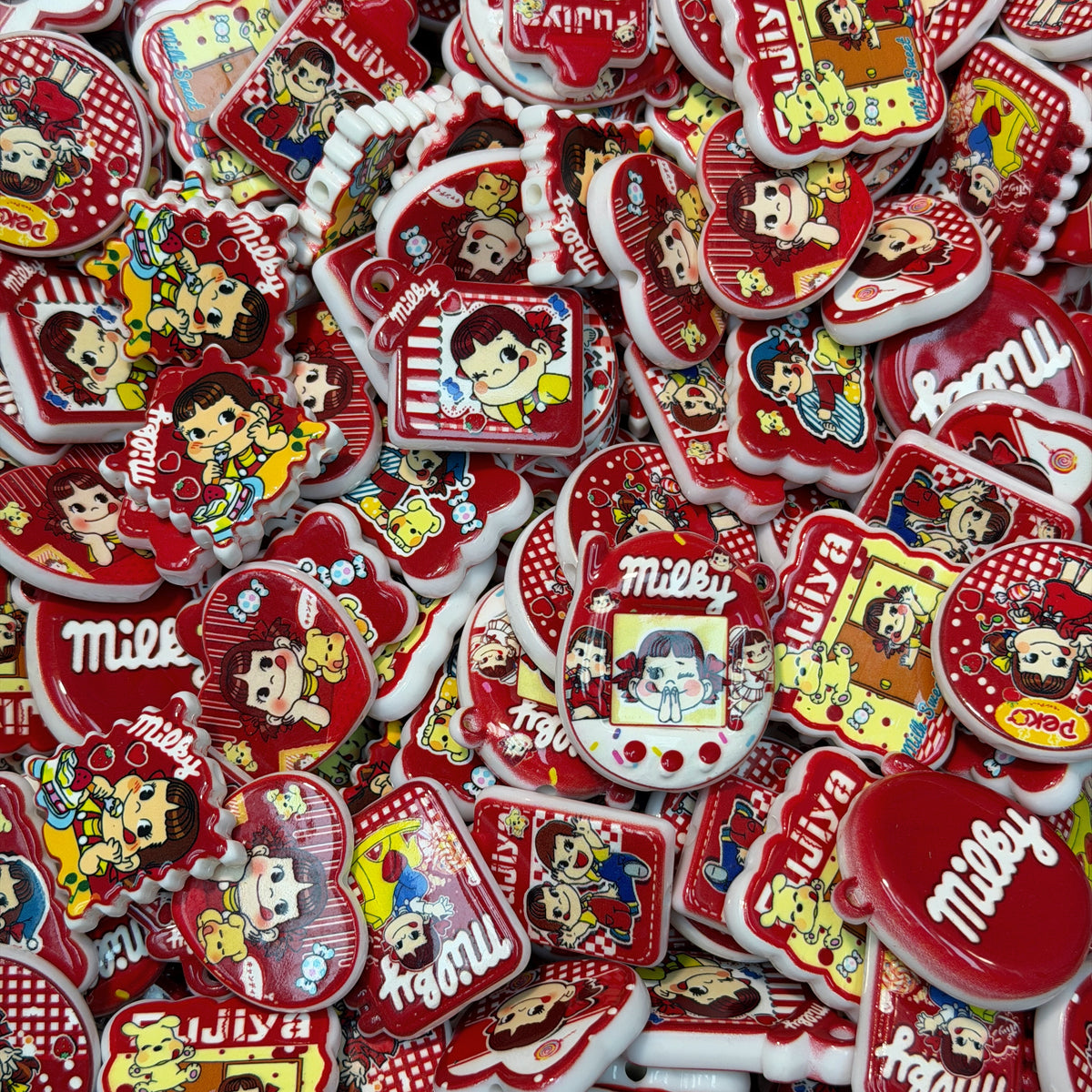 Acrylic beads-Red Mikky(for phone chains, beadable pens, keychains)