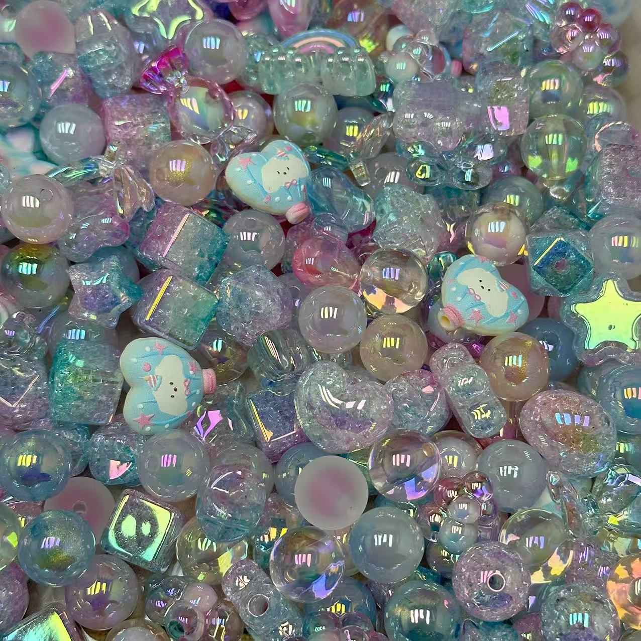 (Last one)Acrylic beads – Pink and Blue for beadable pens, keychains, phone chains