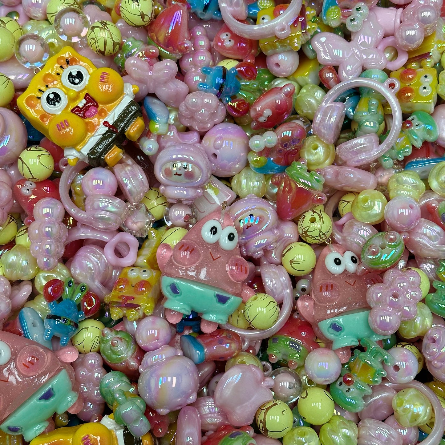 Acrylic beads – Pink Sea for beadable pens, keychains, phone chains