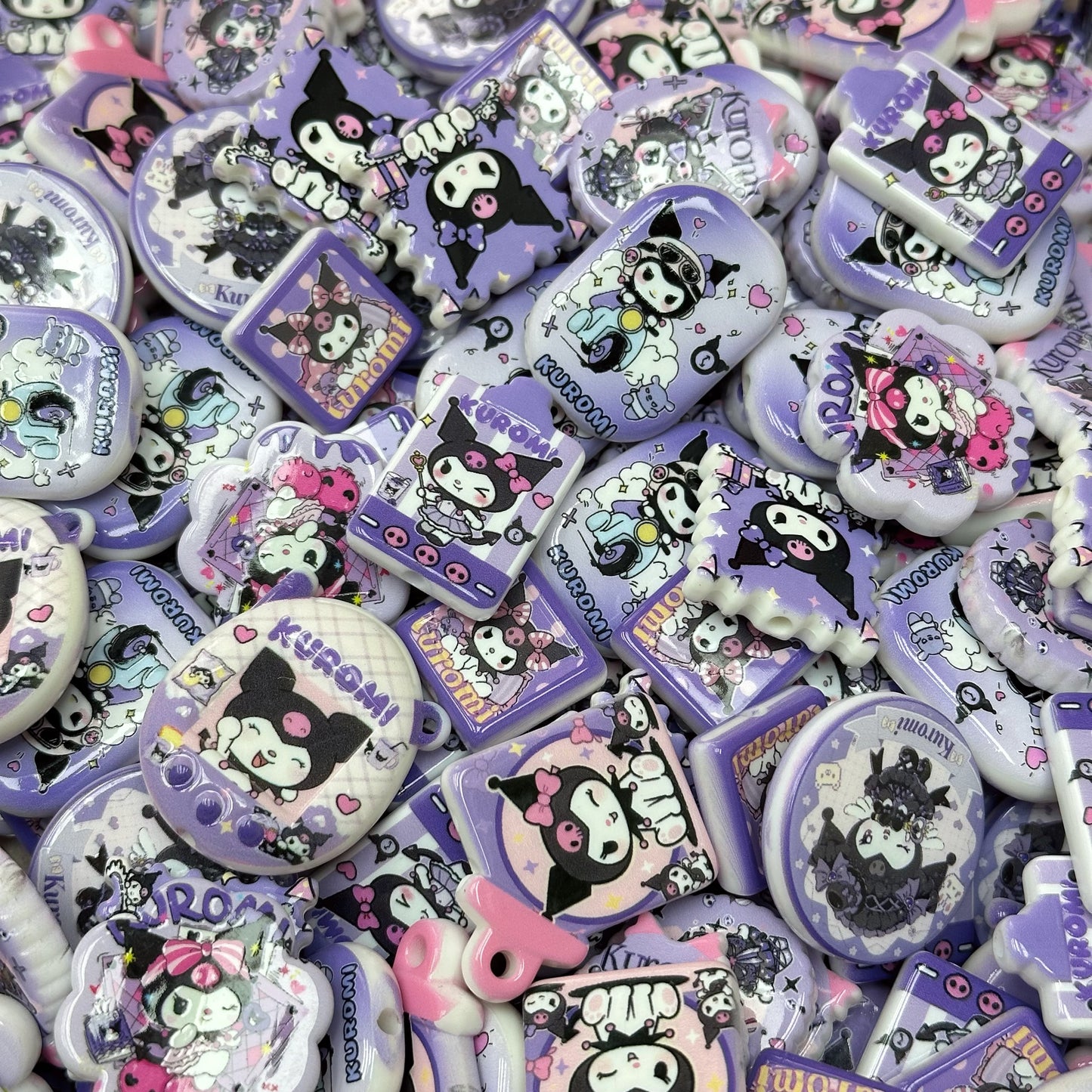 Acrylic beads – Purple Kuku for beadable pens, keychains, phone chains