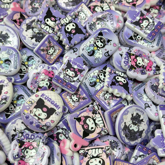 Acrylic beads – Purple Kuku for beadable pens, keychains, phone chains