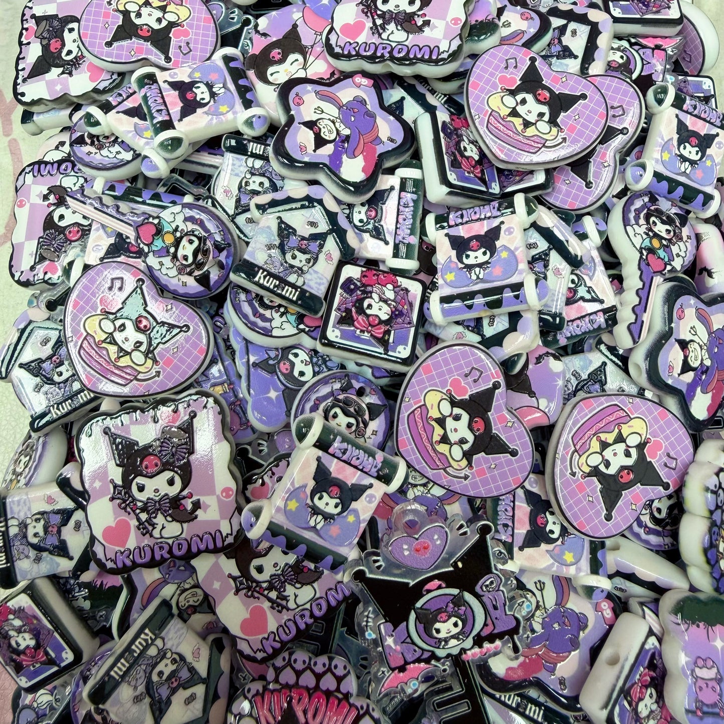 Acrylic beads-Purple Kuku(for phone chains, beadable pens, keychains)