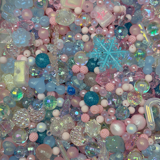 Acrylic beads- Snow Time(for phone chains, beadable pens, keychains)