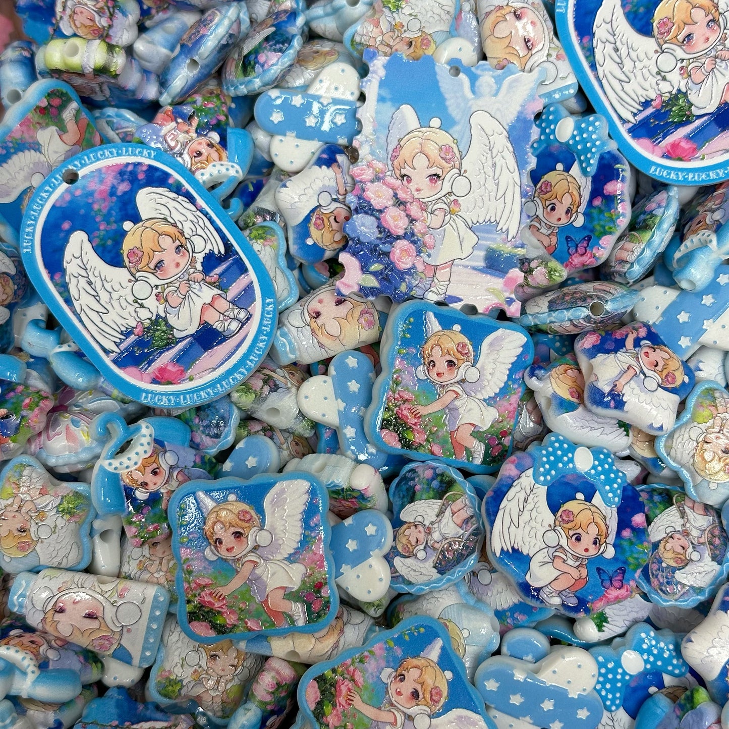 Acrylic beads-Angel SP (for phone chains, beadable pens, keychains)
