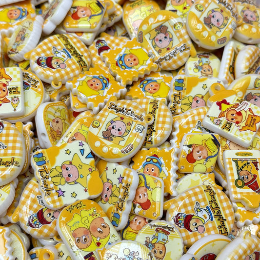 Acrylic beads –  Yellow Twinkle Twinkle for beadable pens, keychains, phone chains