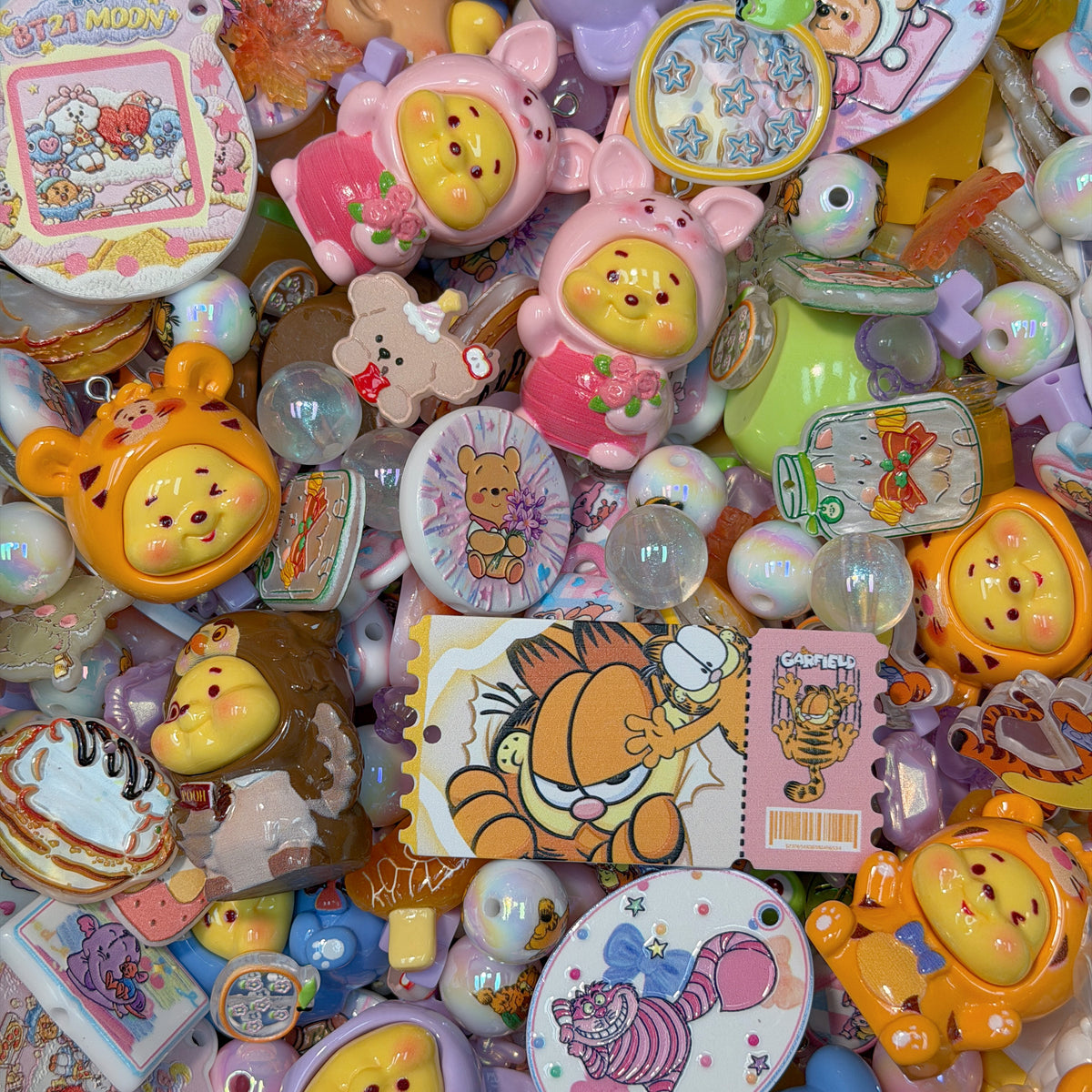 Acrylic beads-Winnie the Pooh(for phone chains, beadable pens, keychains)