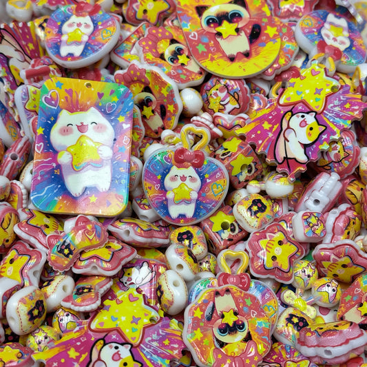 Acrylic beads – Wishing Cat for beadable pens, keychains, phone chains